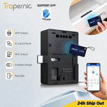 TTLOCK Smart Cabinet Lock with App Management, RFID IC Card Unlock, Keyless Hidden Drawer Lock, Bluetooth Unlock