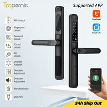 [Doorbell Function] 5 In 1 Tuya Smart Door Lock Waterproof Fingerprint Sliding Door Lock Zinc Alloy Electronic Lock Digital Password Lock For Aluminum Door