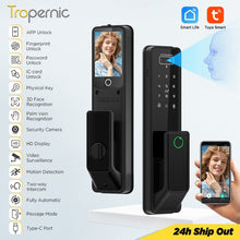 [Video Surveillance] Tuya Smart Door Lock 3D Face Palmprint Unlock Fully Automatic Digital Door Lock APP User Management Remote Unlock Fingerprint Tombol Pintu Rumah for Wooden Door