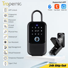 [APP Management] Tuya/TTLOCK Bluetooth Key Safe Box Outdoor Waterproof Wall Mounted Safety Box APP Remote Unlock Fingerprint Password Anti Theft Strongbox for Home