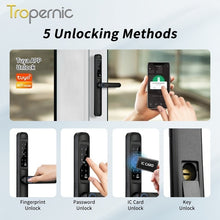 [Doorbell Function] 5 In 1 Tuya Smart Door Lock Waterproof Fingerprint Sliding Door Lock Zinc Alloy Electronic Lock Digital Password Lock For Aluminum Door