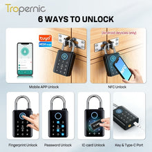 Heavy Duty Tuya BLE Smart Padlock with 10mm Shackle IP65 Waterproof 5 In 1 Fingerprint Padlock for Outdoor Warehouse APP Managed