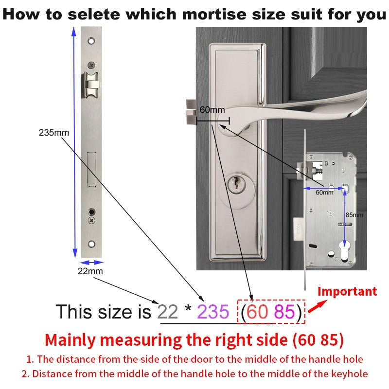 50/72/85 Series Wooden/Metal/Hotel/Glass Fingerprint Combination Electronic Induction Universal Mortise Door Lock