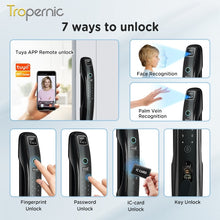 [Video Surveillance] 7 In 1 Tuya Smart Door Lock with HD Security Camera Fully Automatic Safety Door Digital Lock with Intercom Function