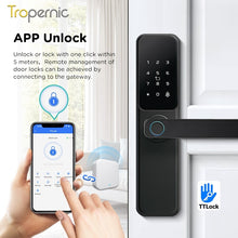 TTLOCK Smart Door Lock with Doorbell APP Management Fingerprint Tombol Pintu Rumah Anti Theft Password Digital Lock Door Knob for Home Wooden Door