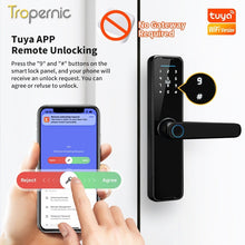 5 In 1 Tuya WiFi Smart Door Lock with Doorbell APP Remote Unlock Fingerprint Digital Lock Tombol Pintu Bilik Password Electronic Lock for Home Wooden Door