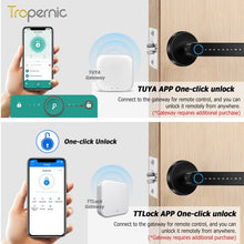 [No Drill] Tuya/TTLOCK Bluetooth Smart Door Lock APP Remote Unlock 5 In 1 Fingerprint Password IC Card Unlock Digital Lock for Wooden Door