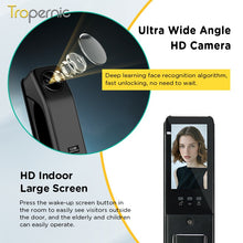 7 In 1 Tuya Smart Door Lock with HD Camera Video Surveillance APP Remote Unlock Fully Automatic Security Door Digital Lock Face Palm Print Unlock Kunci Pintu Rumah