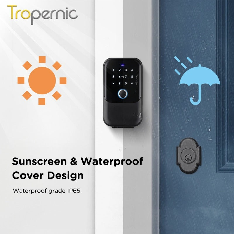 [APP Management] Tuya/TTLOCK Bluetooth Key Safe Box Outdoor Waterproof Wall Mounted Safety Box APP Remote Unlock Fingerprint Password Anti Theft Strongbox for Home