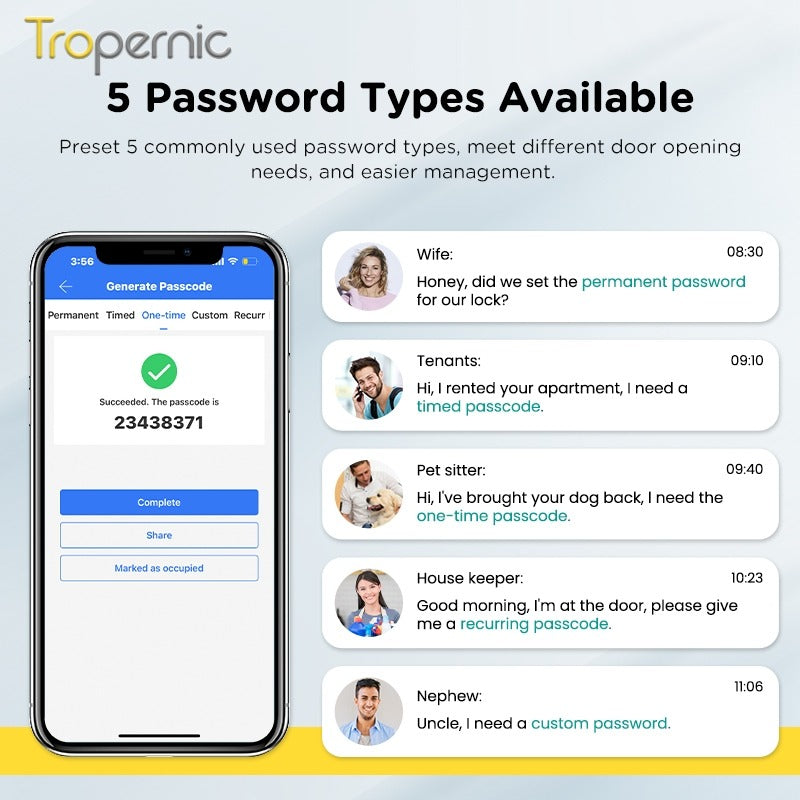 TTLOCK Smart Door Lock with Doorbell APP Management Fingerprint Tombol Pintu Rumah Anti Theft Password Digital Lock Door Knob for Home Wooden Door
