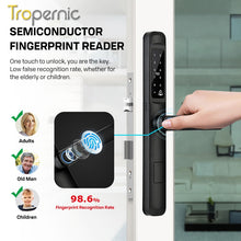[Doorbell Function] 5 In 1 Tuya Smart Door Lock Waterproof Fingerprint Sliding Door Lock Zinc Alloy Electronic Lock Digital Password Lock For Aluminum Door