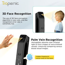 7 In 1 Tuya Smart Door Lock with HD Camera Video Surveillance APP Remote Unlock Fully Automatic Security Door Digital Lock Face Palm Print Unlock Kunci Pintu Rumah