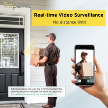 7 In 1 Tuya Smart Door Lock with HD Camera Video Surveillance APP Remote Unlock Fully Automatic Security Door Digital Lock Face Palm Print Unlock Kunci Pintu Rumah