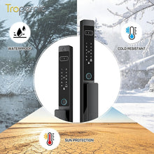 [New Grill Lock] 7 In 1 Tuya Smart Door Lock Fully Automatic Double Sided Lock 3D Face + Palm Recognition Waterproof Sliding Door Lock for Gate Door