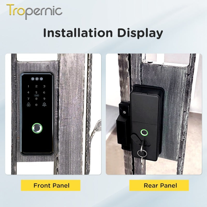 [Gate Door Lock] Tuya Double Side Smart Door Lock with Doorbell Fully Automatic 3D Face Unlock APP Remote Unlock Fingerprint Digital Lock for Home