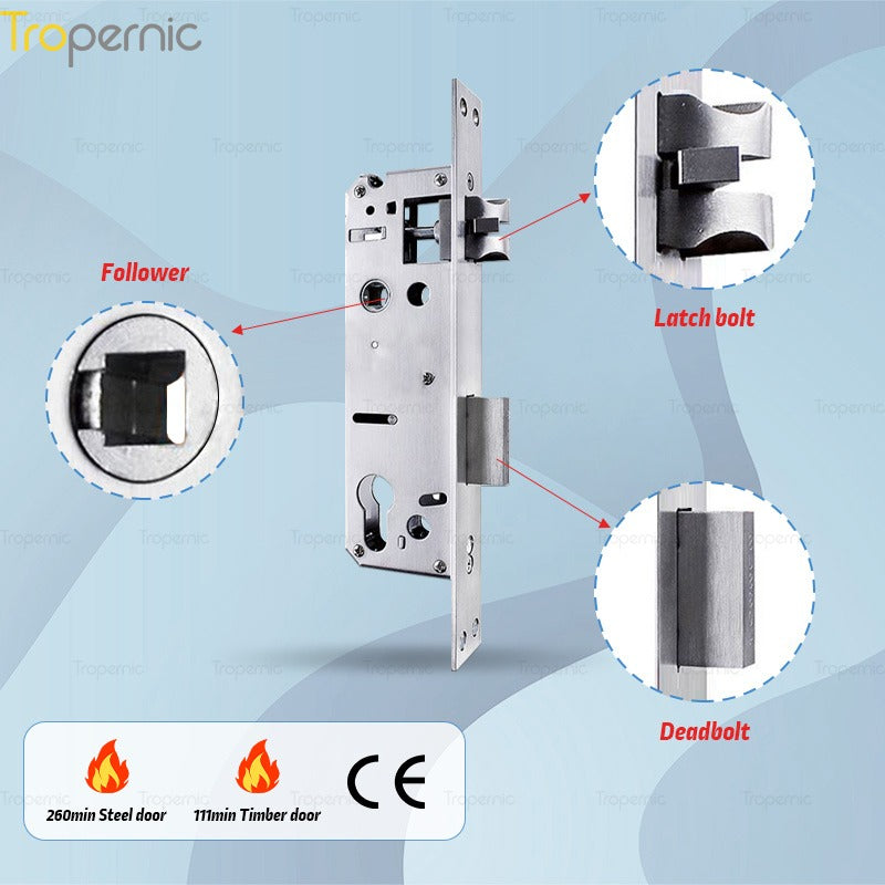 50/72/85 Series Wooden/Metal/Hotel/Glass Fingerprint Combination Electronic Induction Universal Mortise Door Lock