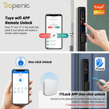 Tuya/TTLOCK Waterproof Smart Door Lock Anti Theft Zinc Alloy Sliding Door Lock with Short Handle Semi-Automatic Fingerprint Digital Lock For Aluminum Door