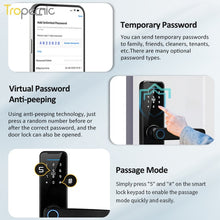 5 In 1 Tuya WiFi Smart Door Lock with Doorbell APP Remote Unlock Fingerprint Digital Lock Tombol Pintu Bilik Password Electronic Lock for Home Wooden Door
