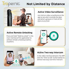 [Video Surveillance] 7 In 1 Tuya Smart Door Lock with HD Security Camera Fully Automatic Safety Door Digital Lock with Intercom Function