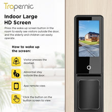 [New Arrival] 7 In 1 Tuya Smart Door Lock with Video Surveillance APP Remote Unlock Fully Automatic Fingerprint Digital Lock 3D Face Palm Unlock 6068 Security Door Lock