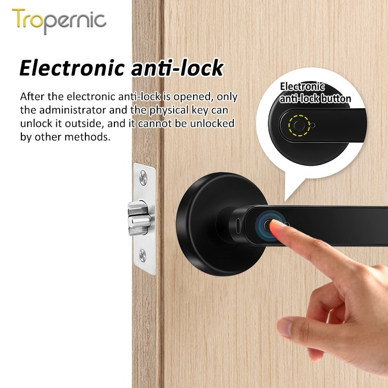 [No Drill] Tuya/TTLOCK Bluetooth Smart Door Lock APP Remote Unlock 5 In 1 Fingerprint Password IC Card Unlock Digital Lock for Wooden Door