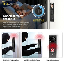 6 In 1 Tuya Smart Door Lock 3D Face Recognition Video Intercom Fully Auto Lock Pintu Rumah with Mechanical Deadlock APP Remote Unlock for Main Door