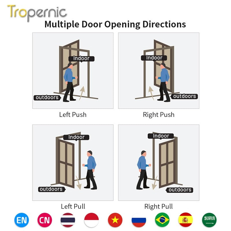 5 In 1 Tuya WiFi Smart Door Lock with Doorbell APP Remote Unlock Fingerprint Digital Lock Tombol Pintu Bilik Password Electronic Lock for Home Wooden Door