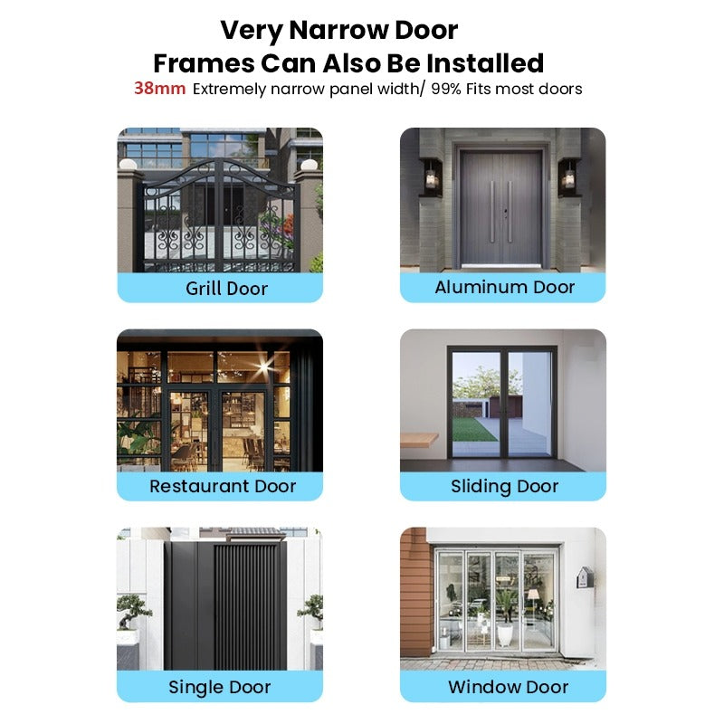 [Grill Door Smart Lock] Tuya Smart Door Lock Double Sided System Waterproof Digital Lock for Grill Door 5 In 1 Digital Lock with Doorbell Function for Sliding Door