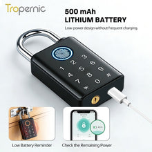 Heavy Duty Tuya BLE Smart Padlock with 10mm Shackle IP65 Waterproof 5 In 1 Fingerprint Padlock for Outdoor Warehouse APP Managed