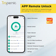 7 In 1 Tuya Smart Door Lock with HD Camera Video Surveillance APP Remote Unlock Fully Automatic Security Door Digital Lock Face Palm Print Unlock Kunci Pintu Rumah
