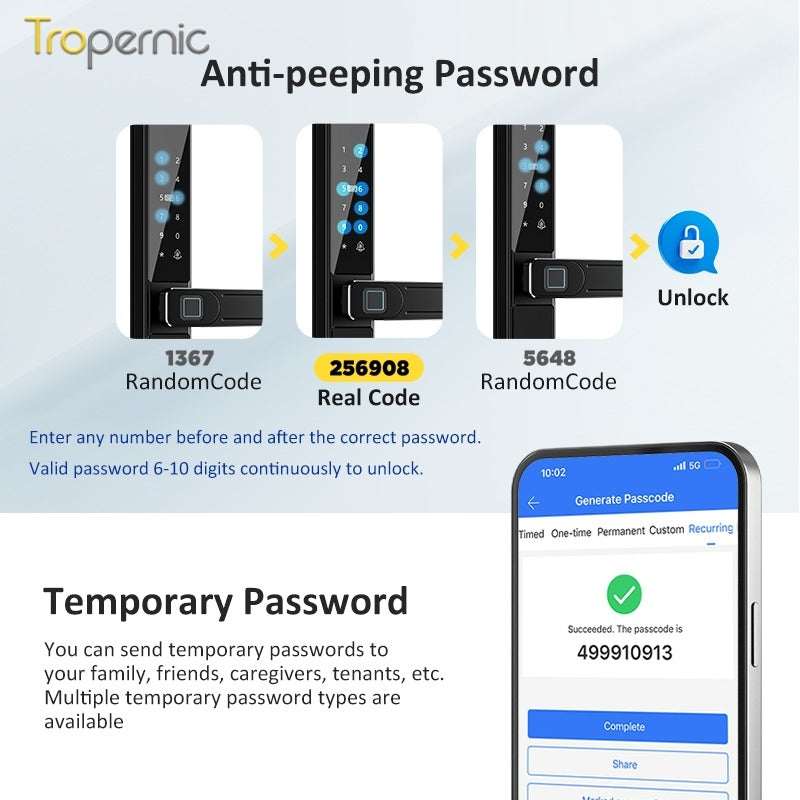 [Grill Door Lock] TTLOCK Double Sided Smart lock Waterproof Double Side System Digital Lock with Doorbell Bluetooth Smart Grill Door Lock