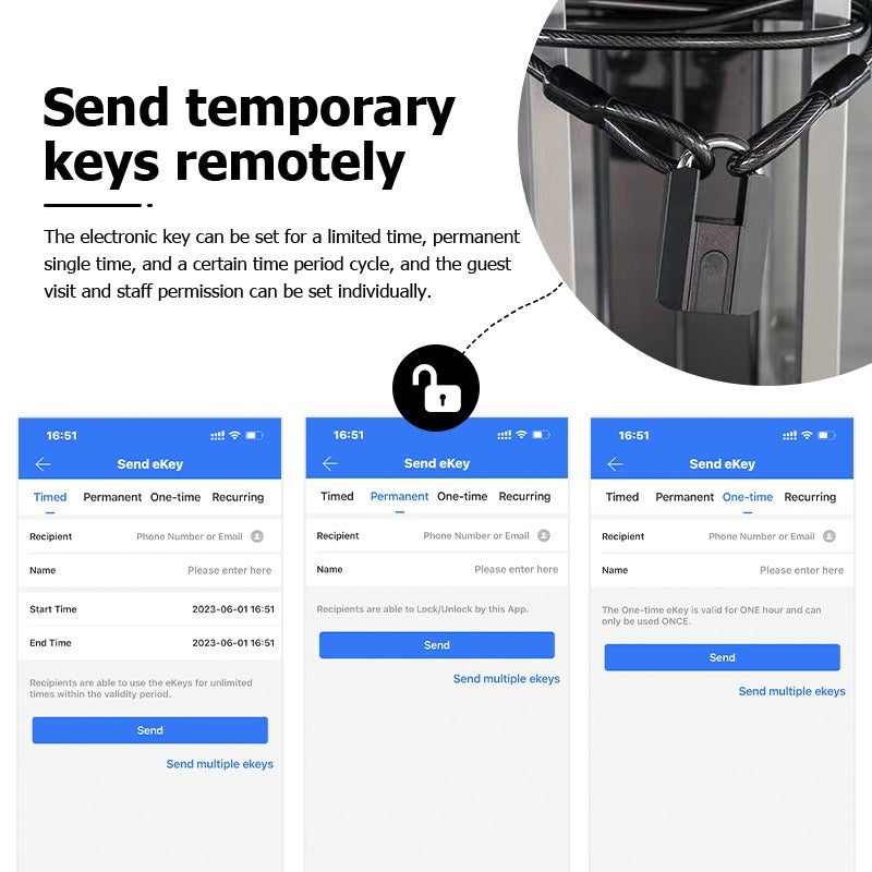 TTLOCK Smart Padlock IP67 Waterproof Fingerprint Padlock APP Remote Unlock USB Rechargeable Portable Outdoor Mini Anti-Theft Padlock With Key