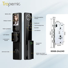 [New Arrival] 7 In 1 Tuya Smart Door Lock with Video Surveillance APP Remote Unlock Fully Automatic Fingerprint Digital Lock 3D Face Palm Unlock 6068 Security Door Lock