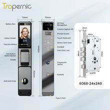 [Ready Stock] 7 In 1 Tuya Fully Automatic Smart Door Lock with HD Camera Palm Unlock Video Surveillance 6068 Security Door Lock APP Remote Unlock Keyless Digital Lock Support Two Way Intercom