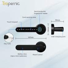 [No Drilling] 5 In 1 TTLOCK Digital Door Lock APP Remote Unlock Anti Theft Fingerprint Handle Password Smart Lock 60/70MM Single Latch For Bedroom Home Hotel
