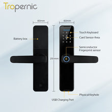 5 In 1 Tuya WiFi Smart Door Lock with Doorbell APP Remote Unlock Fingerprint Digital Lock Tombol Pintu Bilik Password Electronic Lock for Home Wooden Door