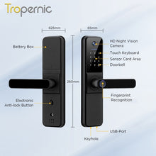 Tuya Smart Lock With Security Camera App Remote Unlock 5 In 1 Digital Lock With Doorbell For Home Fingerprint Password IC Card Key Unlock