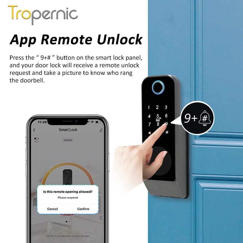 Tropernic GT01-2 Tuya WiFi Smart Rim Lock