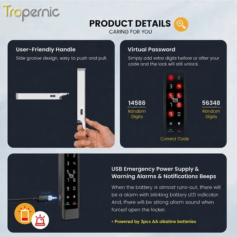 Tropernic A850-CT Tuya Bluetooth Smart Cabinet Lock
