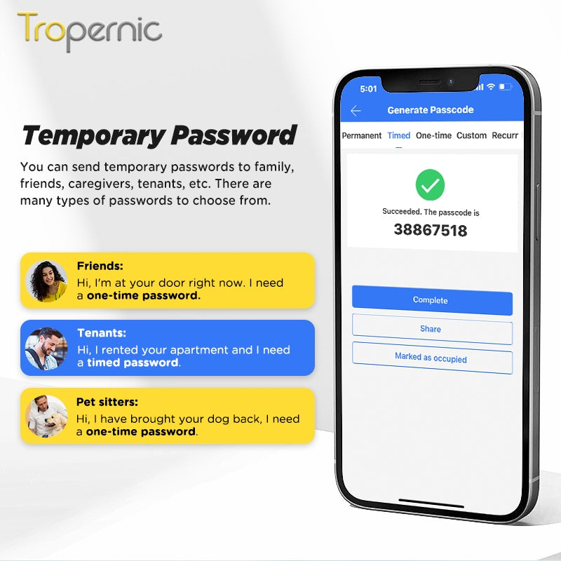 Tropernic THX1 Tuya / TTLock Bluetooth Smart Lock
