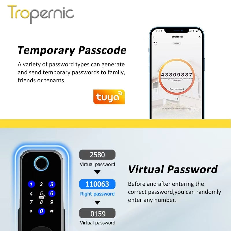 Tropernic GT01-2 Tuya WiFi Smart Rim Lock