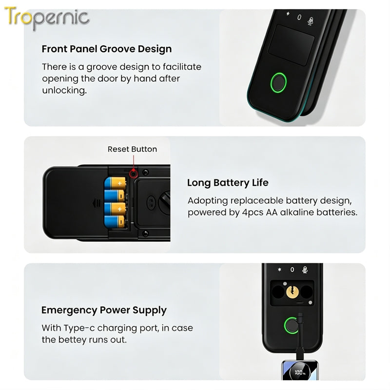 Tropernic R7 Tuya WiFi Smart Rim Lock
