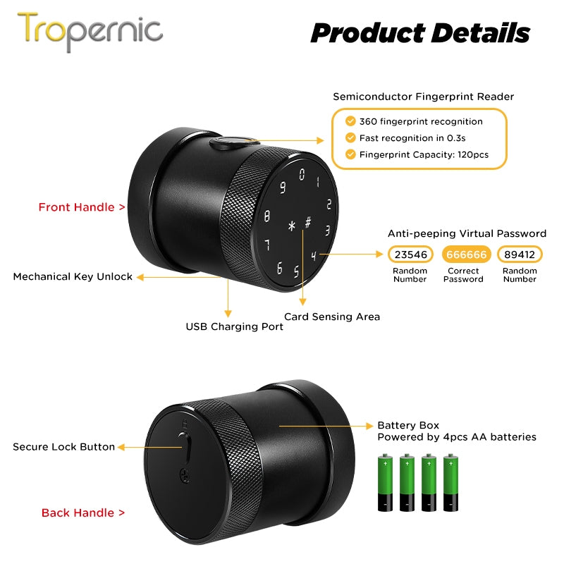 Tropernic THX1 Tuya / TTLock Bluetooth Smart Lock