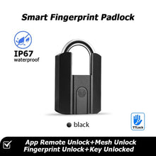 TTLOCK Smart Padlock IP67 Waterproof Fingerprint Padlock APP Remote Unlock USB Rechargeable Portable Outdoor Mini Anti-Theft Padlock With Key