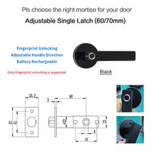 [No Drilling] 5 In 1 TTLOCK Digital Door Lock APP Remote Unlock Anti Theft Fingerprint Handle Password Smart Lock 60/70MM Single Latch For Bedroom Home Hotel