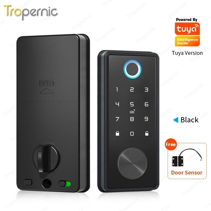 Tuya Smart Door Lock WiFi Remote Unlock Digital Password IC Card Biometric Fingerprint Unlock Fully Automatic Electric Deadbolt
