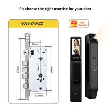 7 In 1 Tuya Smart Door Lock with HD Camera Video Surveillance APP Remote Unlock Fully Automatic Security Door Digital Lock Face Palm Print Unlock Kunci Pintu Rumah