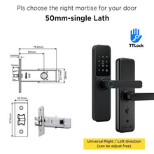 TTLOCK Smart Door Lock with Doorbell APP Management Fingerprint Tombol Pintu Rumah Anti Theft Password Digital Lock Door Knob for Home Wooden Door