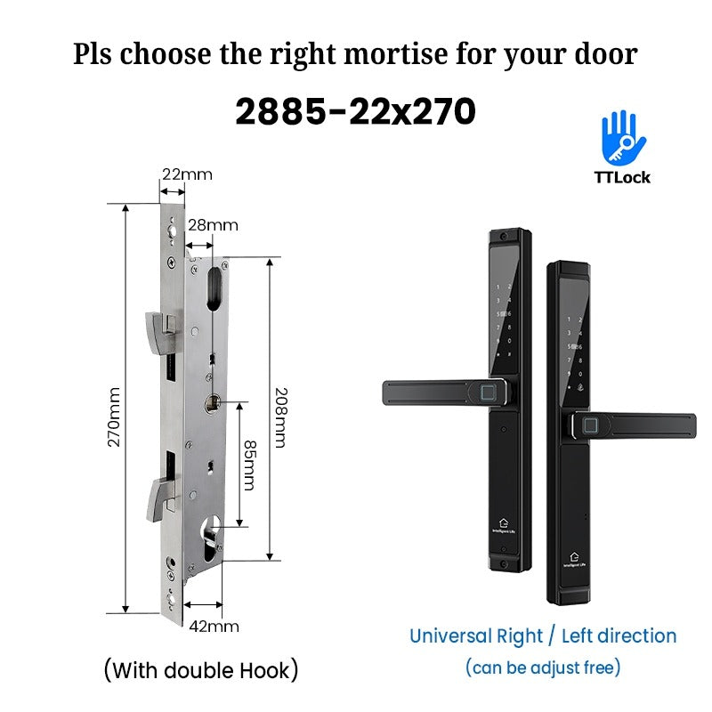 [Grill Door Lock] TTLOCK Double Sided Smart lock Waterproof Double Side System Digital Lock with Doorbell Bluetooth Smart Grill Door Lock