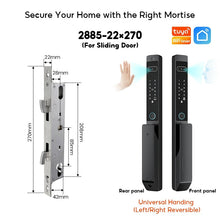 [New Grill Lock] 7 In 1 Tuya Smart Door Lock Fully Automatic Double Sided Lock 3D Face + Palm Recognition Waterproof Sliding Door Lock for Gate Door